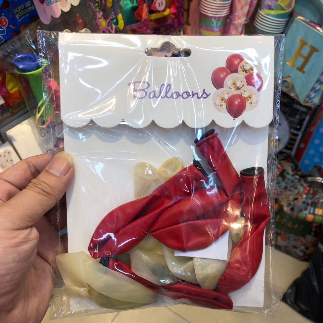A set of 8 red balloons, 600 packs per piece details Picture