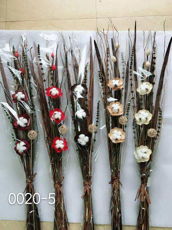 Simulation flower handicraft dried flower tree millet barley reed Queen Motherwort water willow dried flower immortal flower cotton bouquet V rose bouquet