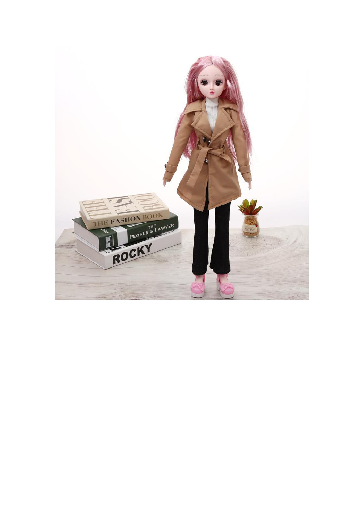 60 cm creative Barbie doll, fashionable brown windbreaker style, princess doll, street toy wholesale detail image 1
