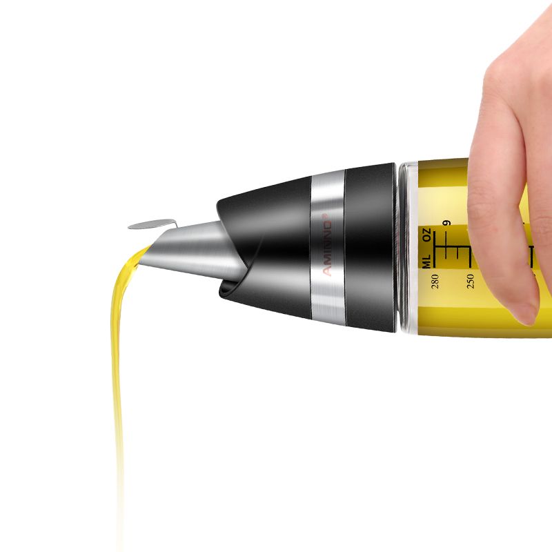 Kitchenware leak-proof bottle, liquid seasoning bottle, automatic opening lid, high borosilicate glass oil pot Item Picture