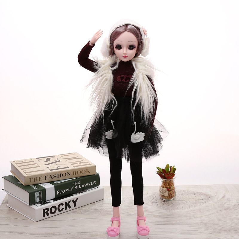 60 cm creative Barbie doll, fashionable furry coat, princess doll, street stall toy wholesale