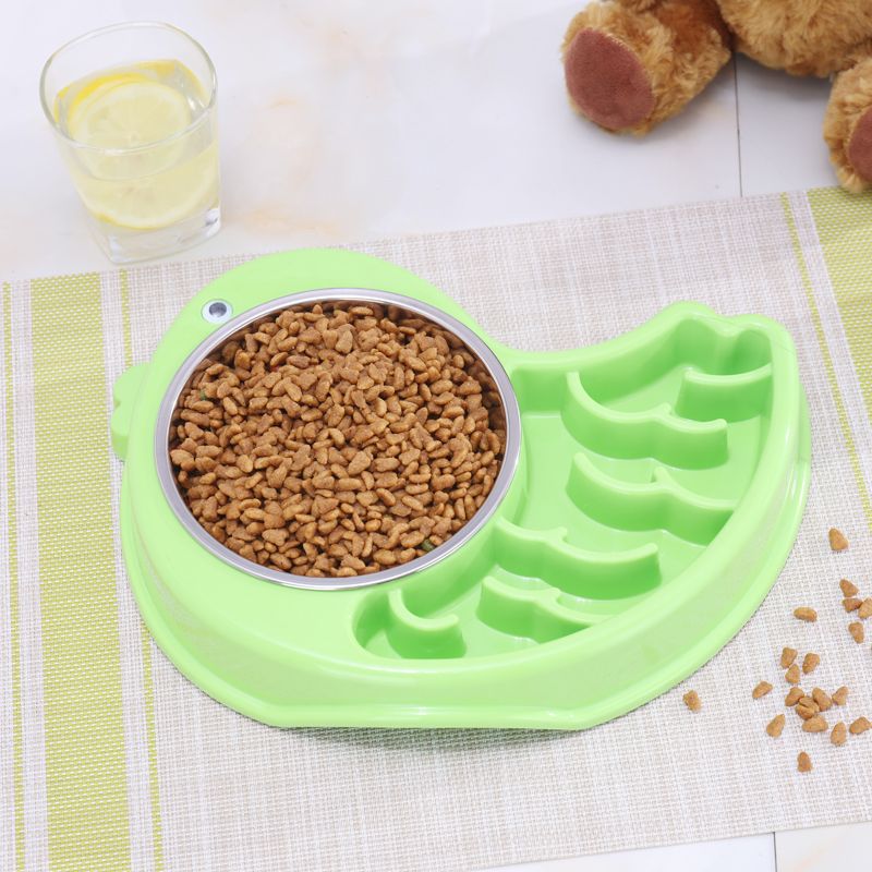New bird stainless steel plastic dual purpose slow food bowl dog bowl dog cat bowl pet food supplies Specification drawing