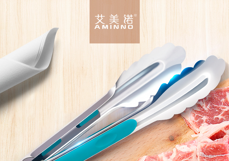 艾美诺不锈头食品夹详情图1