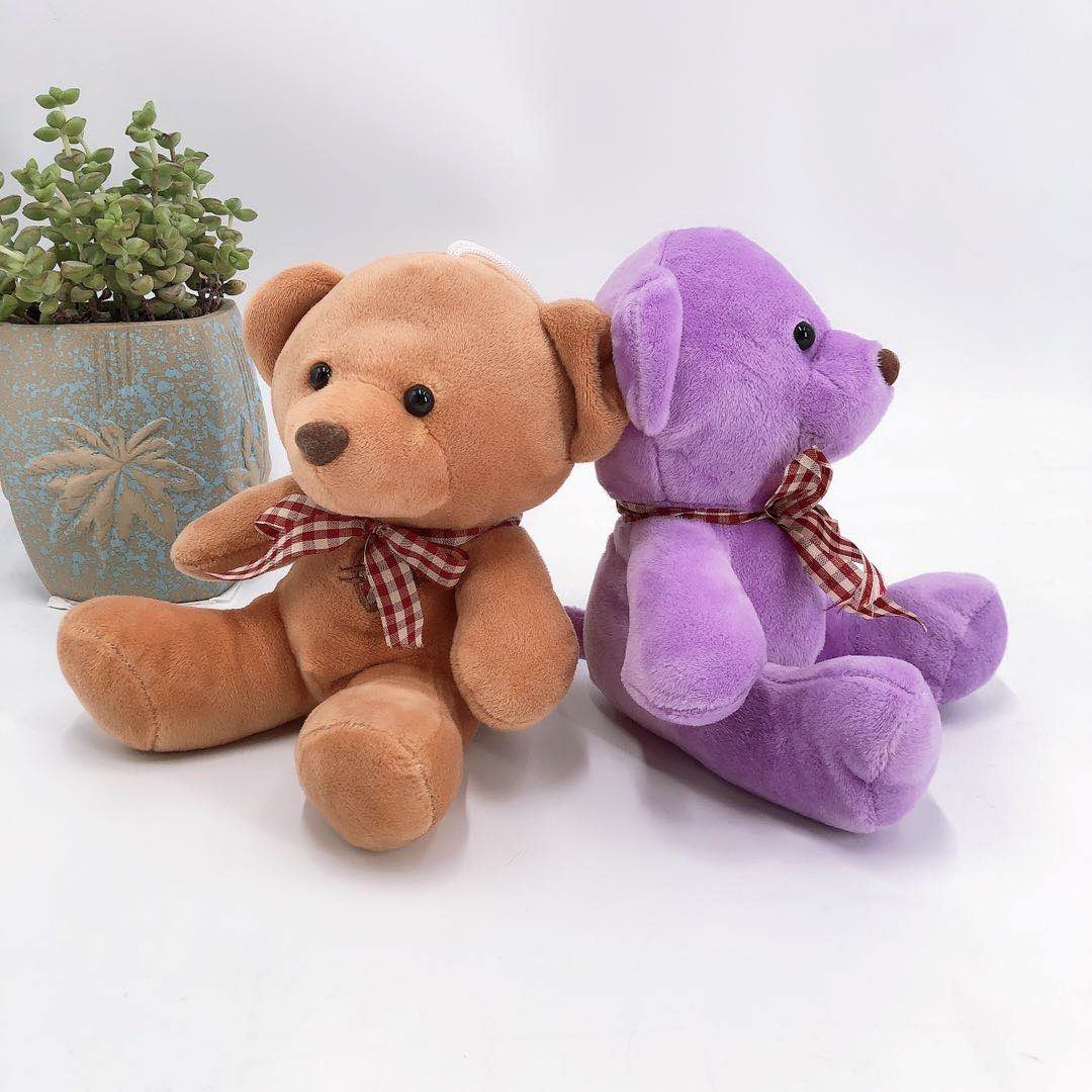 Cute colorful bear plush toys, ribbon bear figurines, foreign trade doll gifts, 20CM Item Picture