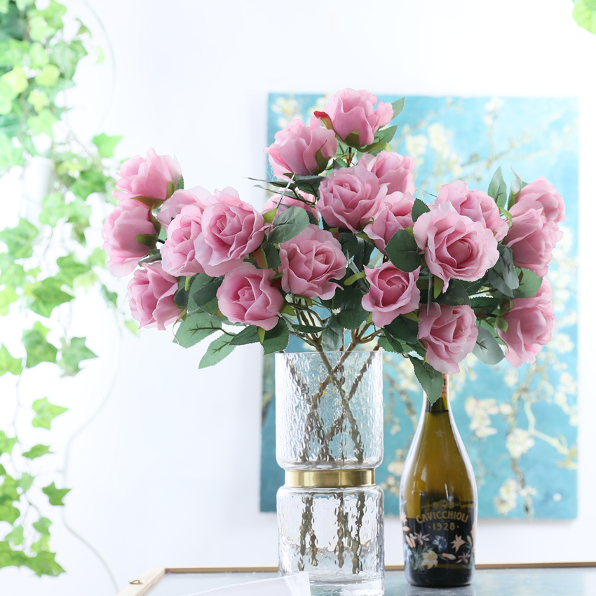 Artificial flower, artificial flower, Imperial Concubine rose, home decoration artificial flower factory direct sales New JM2050 silk fabric rose Imperial Concubine rose pic 4