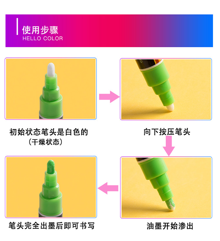 Special pen for luminous blackboard electronic fluorescent board, POP pen, flash pen, luminous pen, double-headed fluorescent pen, 5MM detail image 10