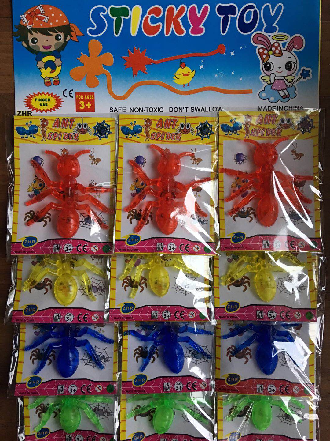 厂家直销彩色大号软胶蚂蚁整蛊玩具吊卡散装