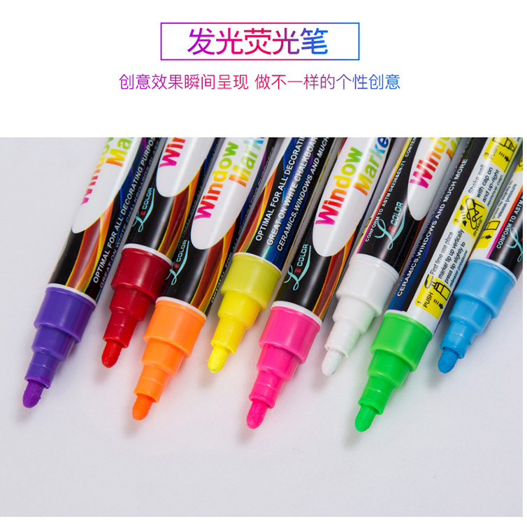 Special pen for luminous blackboard electronic fluorescent board, POP pen, flash pen, luminous pen, double-headed fluorescent pen, 5MM detail image 4