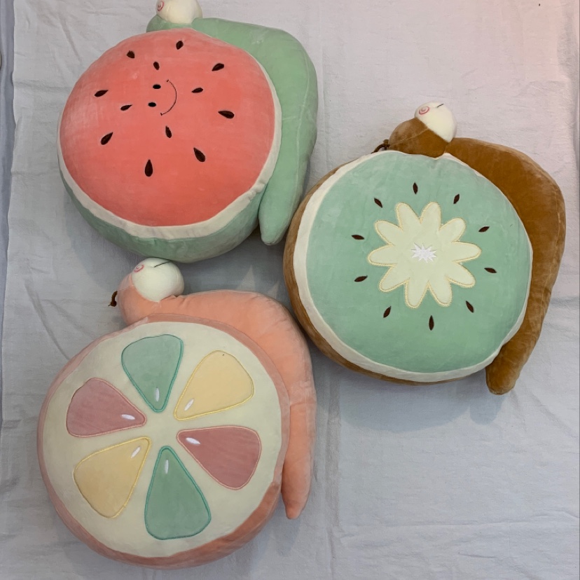 Fruit snail pillow toy