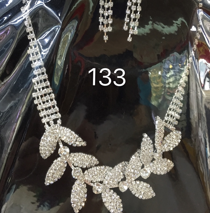 树叶形状国际范新娘套装项链婚礼派对耳环项链套链