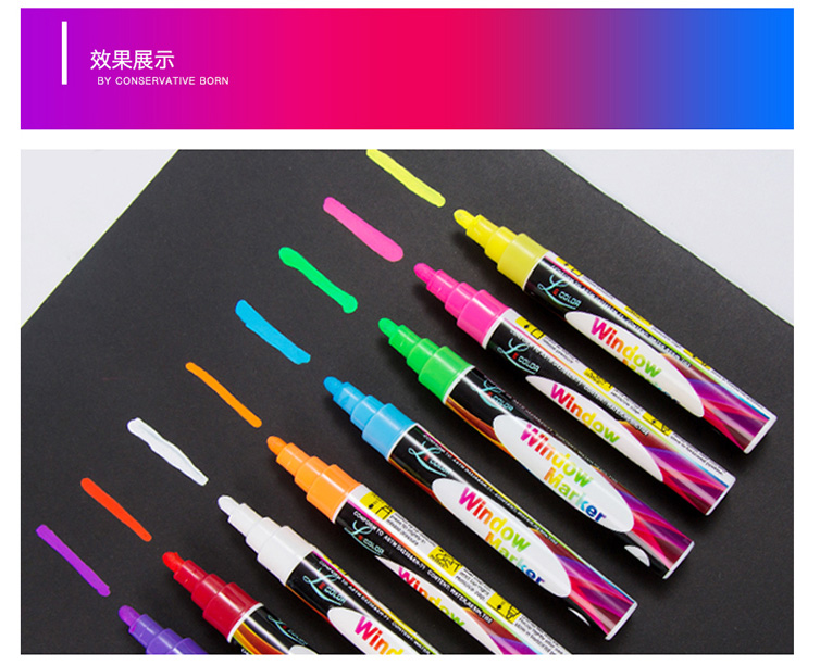 Special pen for luminous blackboard electronic fluorescent board, POP pen, flash pen, luminous pen, double-headed fluorescent pen, 5MM detail image 5