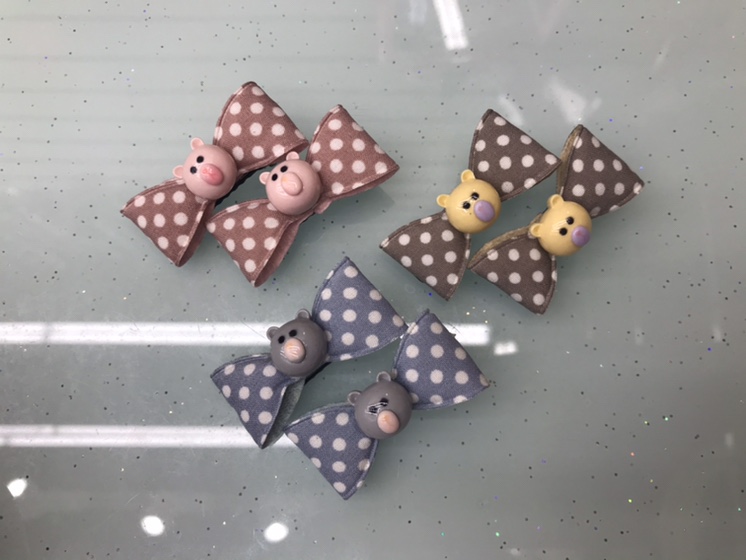 Korean version of fashion sponge cloth tiara little girl bow hairpin