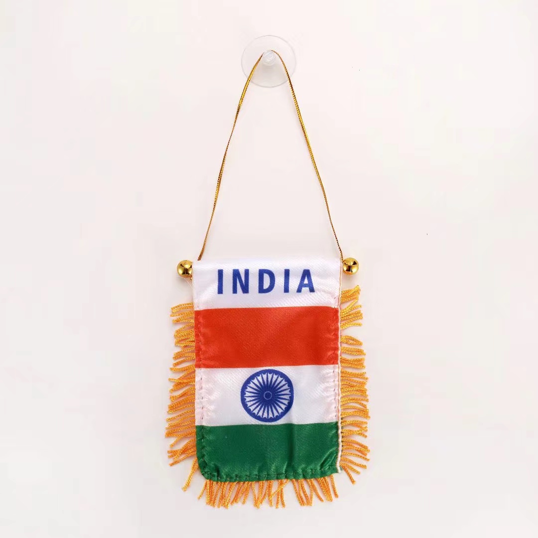 厂家直销供应汽车小挂旗，各国国旗，球迷用品，印度车旗