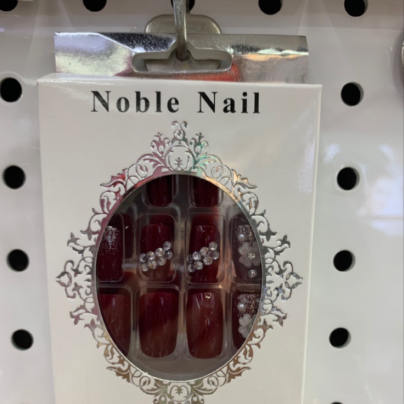 Burgundy 3D fake nails