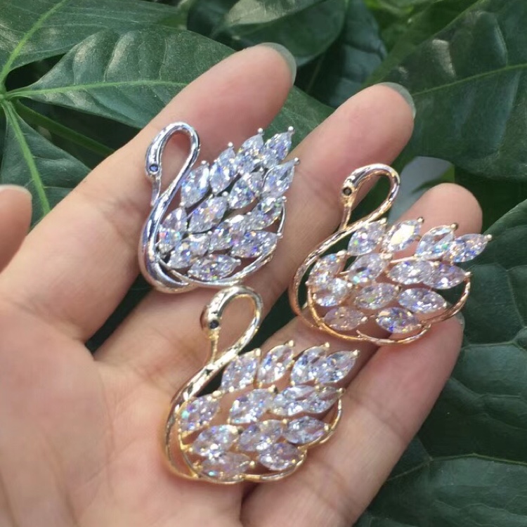 Miniature zircon hot style swan brooch fashion classic accessories