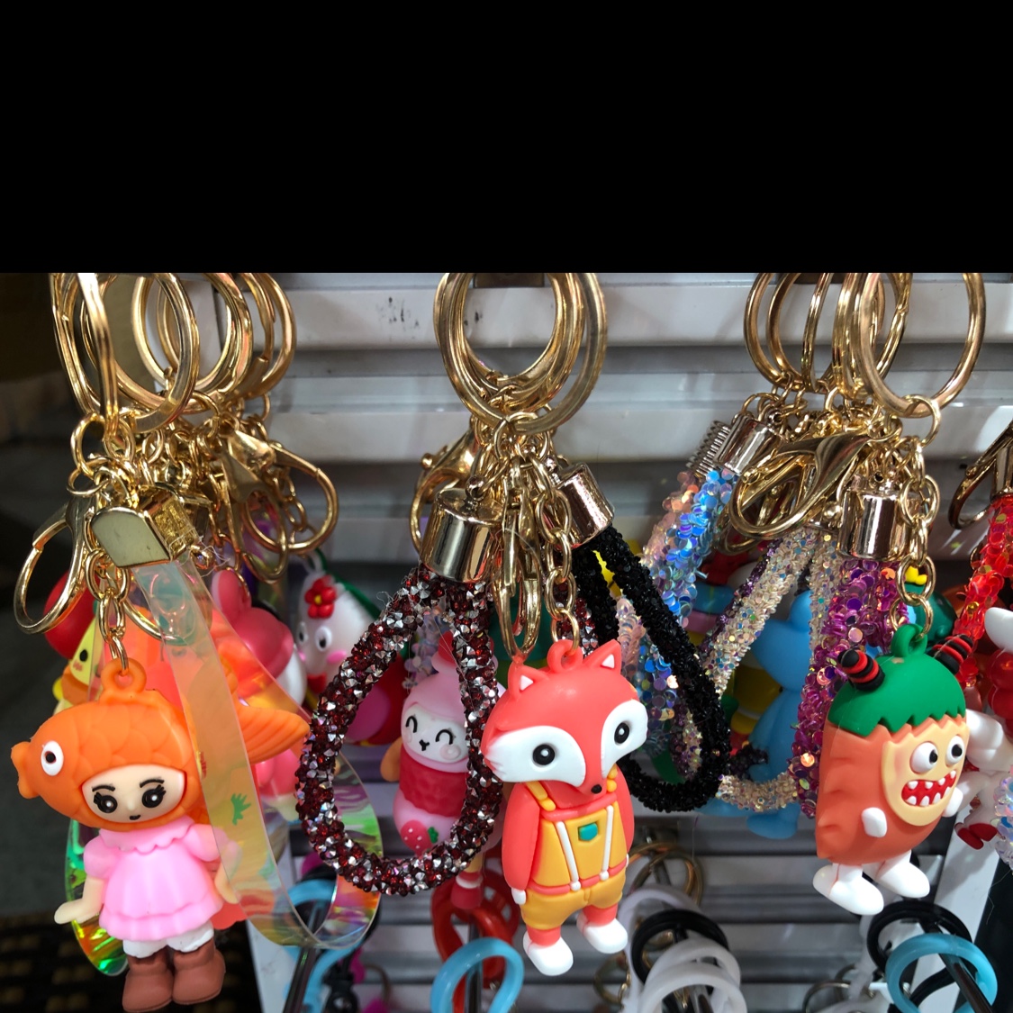 Rubber keychain raw rope