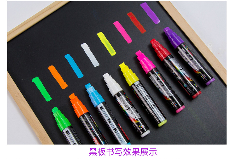 led板彩色发光黑板电子荧光板专用笔中号平头可擦荧光笔pop 4*8MM详情图6