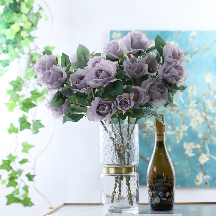 Artificial flower, artificial flower, Imperial Concubine rose, home decoration artificial flower factory direct sales New JM2050 silk fabric rose Imperial Concubine rose pic 5