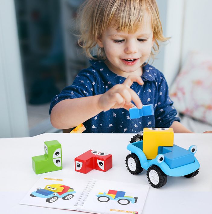 百变彩色拼装车儿童早教自由组装积木训练思维逻辑专注力益智玩具