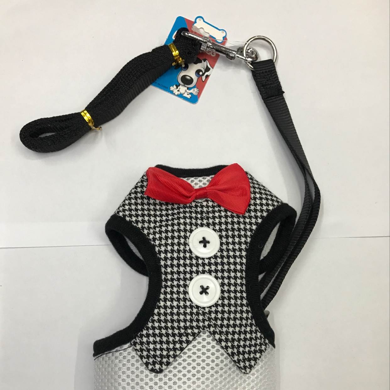 扣子胸背带 宠物狗衣服 狗带 狗链狗绳