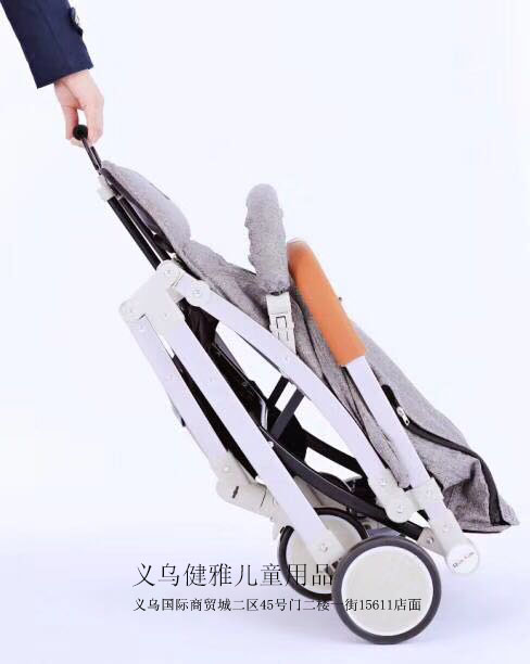 铝合金婴儿推车可躺可坐带拉杆一键折叠后可直接带上飞机宝宝车详情图1