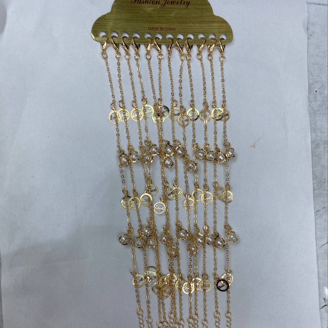 圆love 带珍珠球脚链图