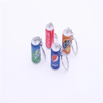 Soft drink bottle can bottle key chain simulation can coke bottle key ring hanging craft wine bottle wholesale thumbnail
