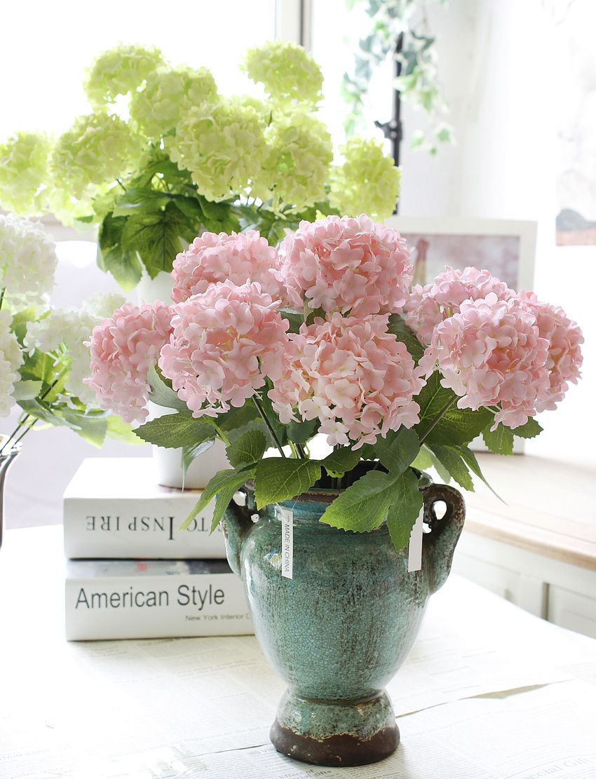 Spot supply simulation of 7 head hydrangea woolen cloth handmade Japanese and Korean wind home decoration thumbnail