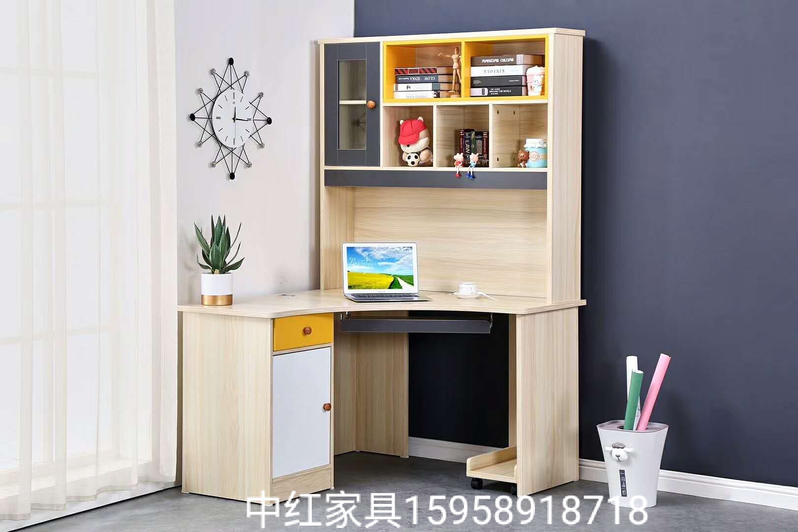 家用台式电脑桌学生书桌带书柜学生桌写字桌组合电脑桌办公桌带抽屉学生课桌详情图10
