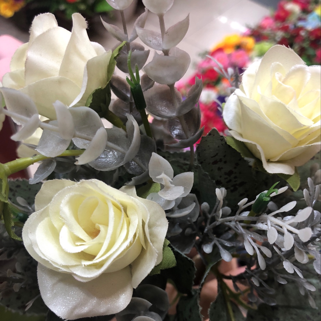 Ldx Pearl Rose Autumn Color Simulation Flower 6 Forks Home Decoration Item Picture