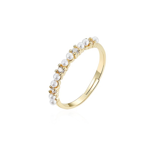 Zhongheng Zircon exquisite pearl-inlaid zircon ring
