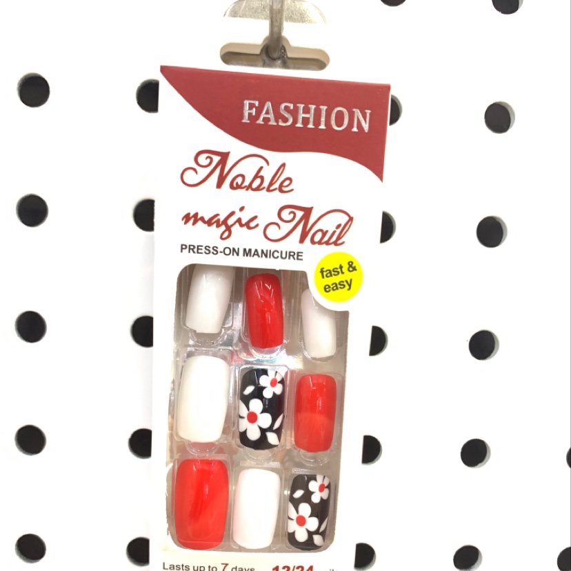 彩色花朵美甲 可拆卸穿戴美甲反复女可摘可戴