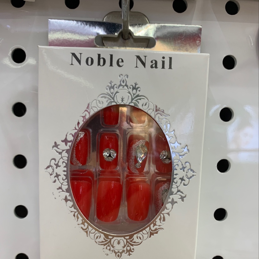 Bright red 3D fake nails