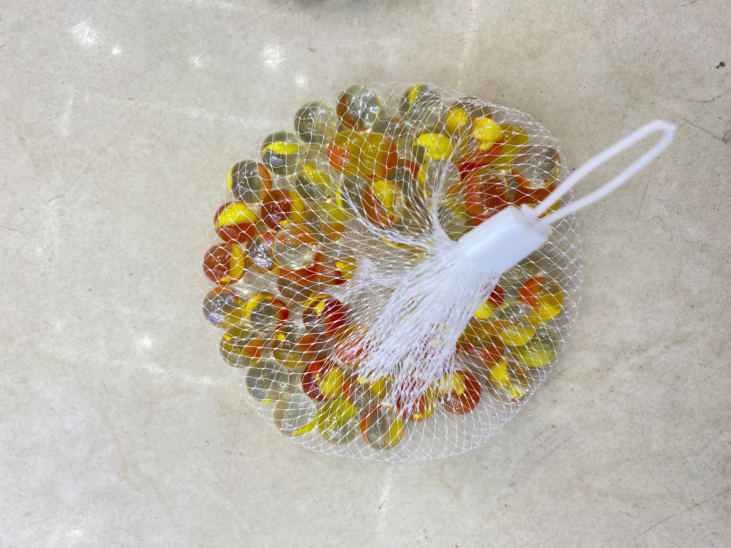 16MM white color outside the flower glass beads marbles glass net bag thumbnail