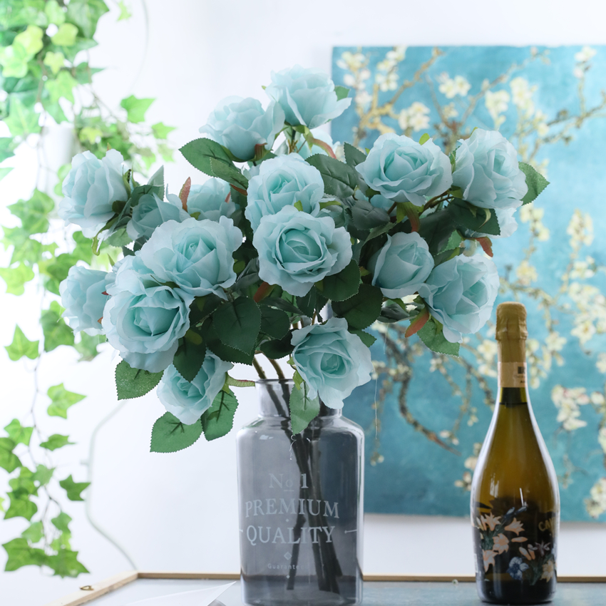 Artificial flower, artificial flower, Imperial Concubine rose, home decoration artificial flower factory direct sales New JM2050 silk fabric rose Imperial Concubine rose pic 1