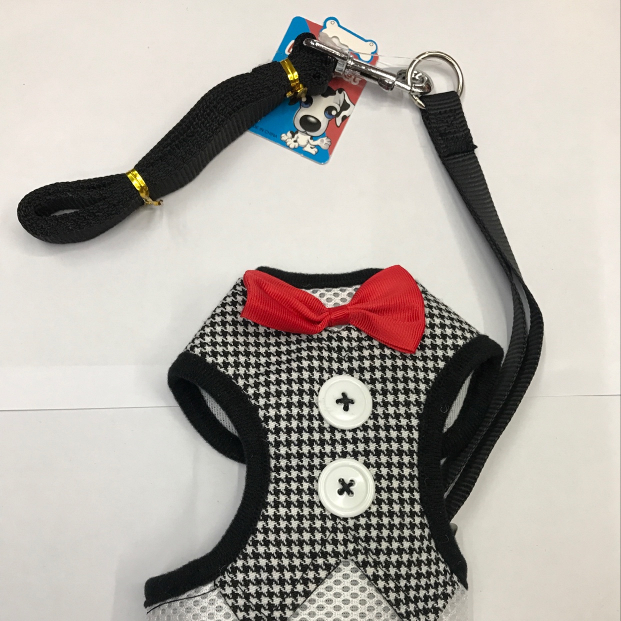 扣子胸背带 宠物狗衣服 狗带 狗链狗绳产品图