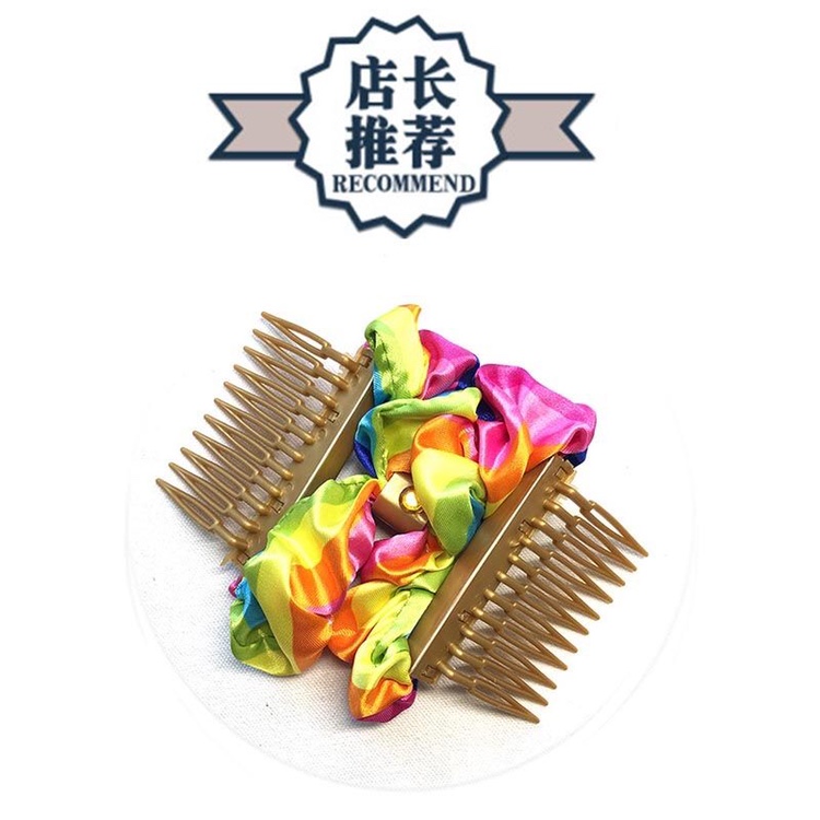 FLY04 Korean version of variable hair hair decoration wire coiler beaded magic hair comb modeling comb wholesale fabric hair comb