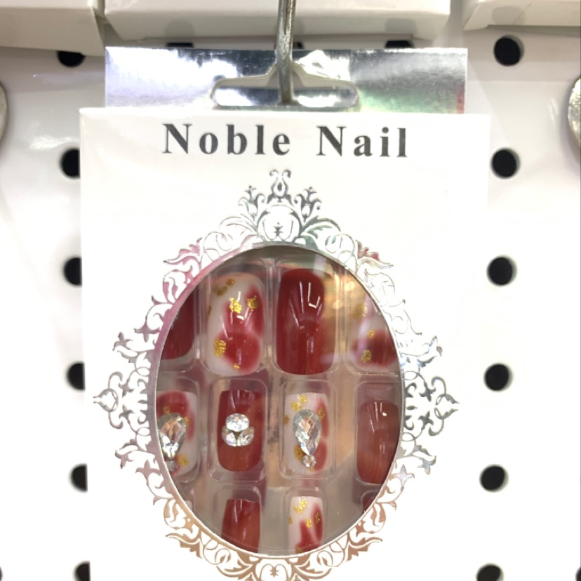 Burgundy platinum 3D manicure