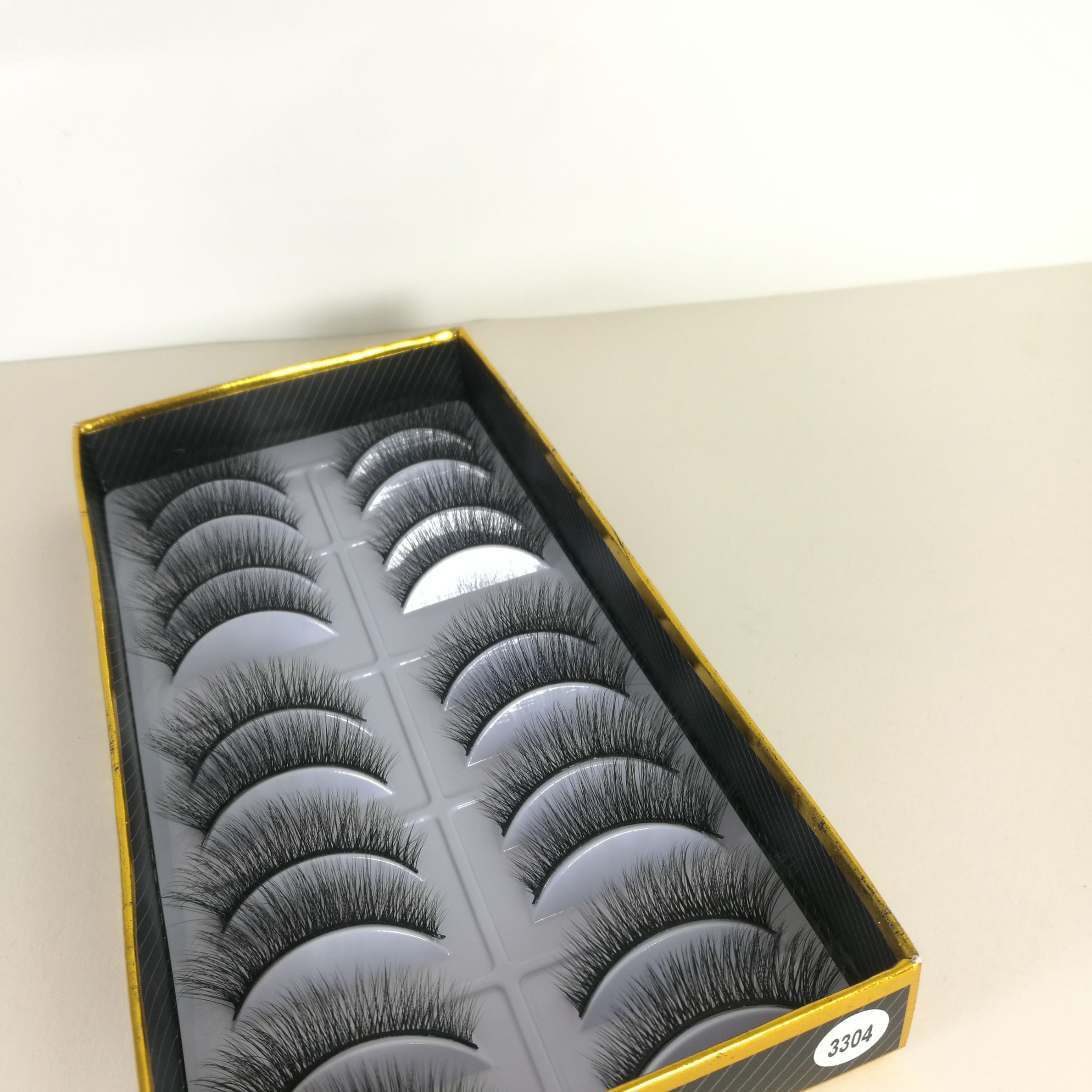 厂家直销 3D自然浓密仿真卷翘假睫毛3304#