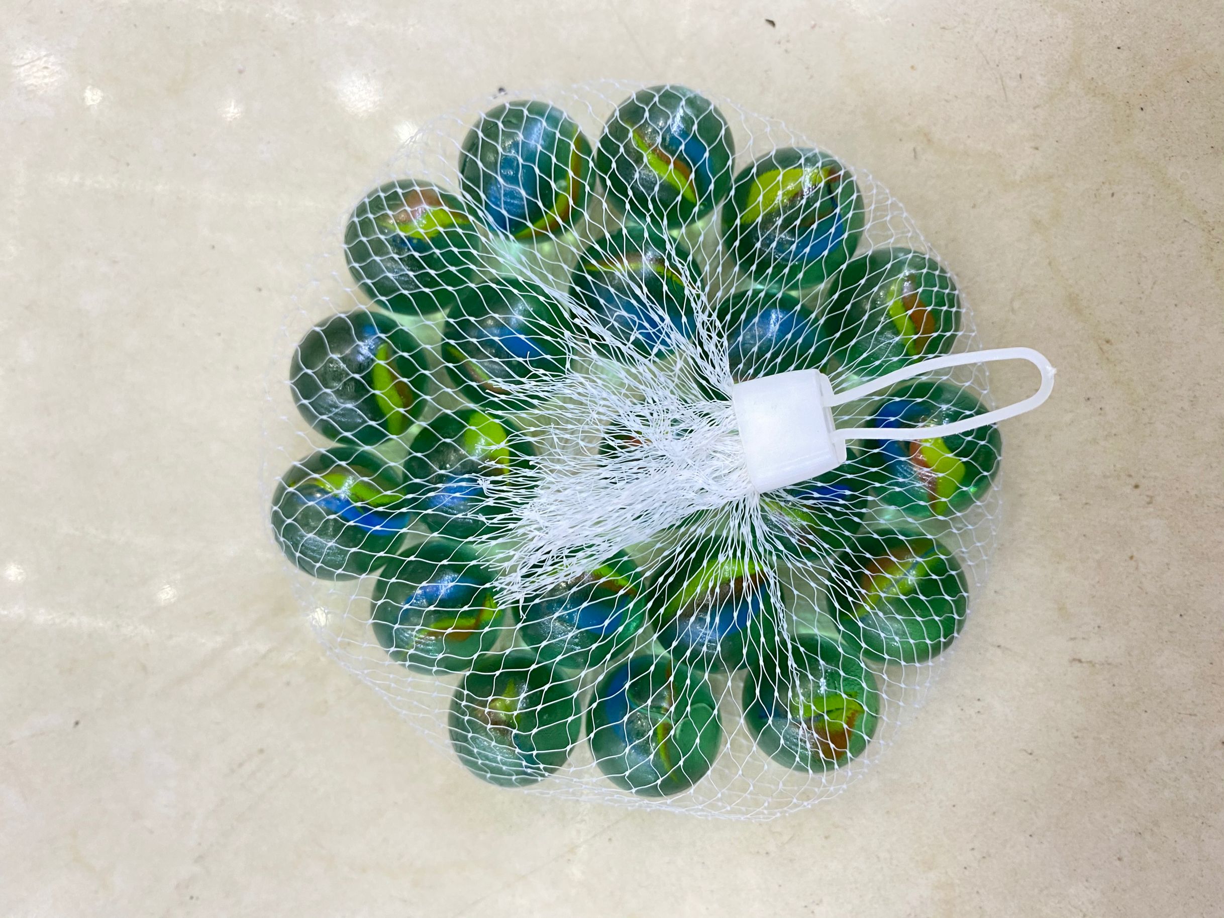 25MM three - flower color glass beads marbles glass net bag thumbnail