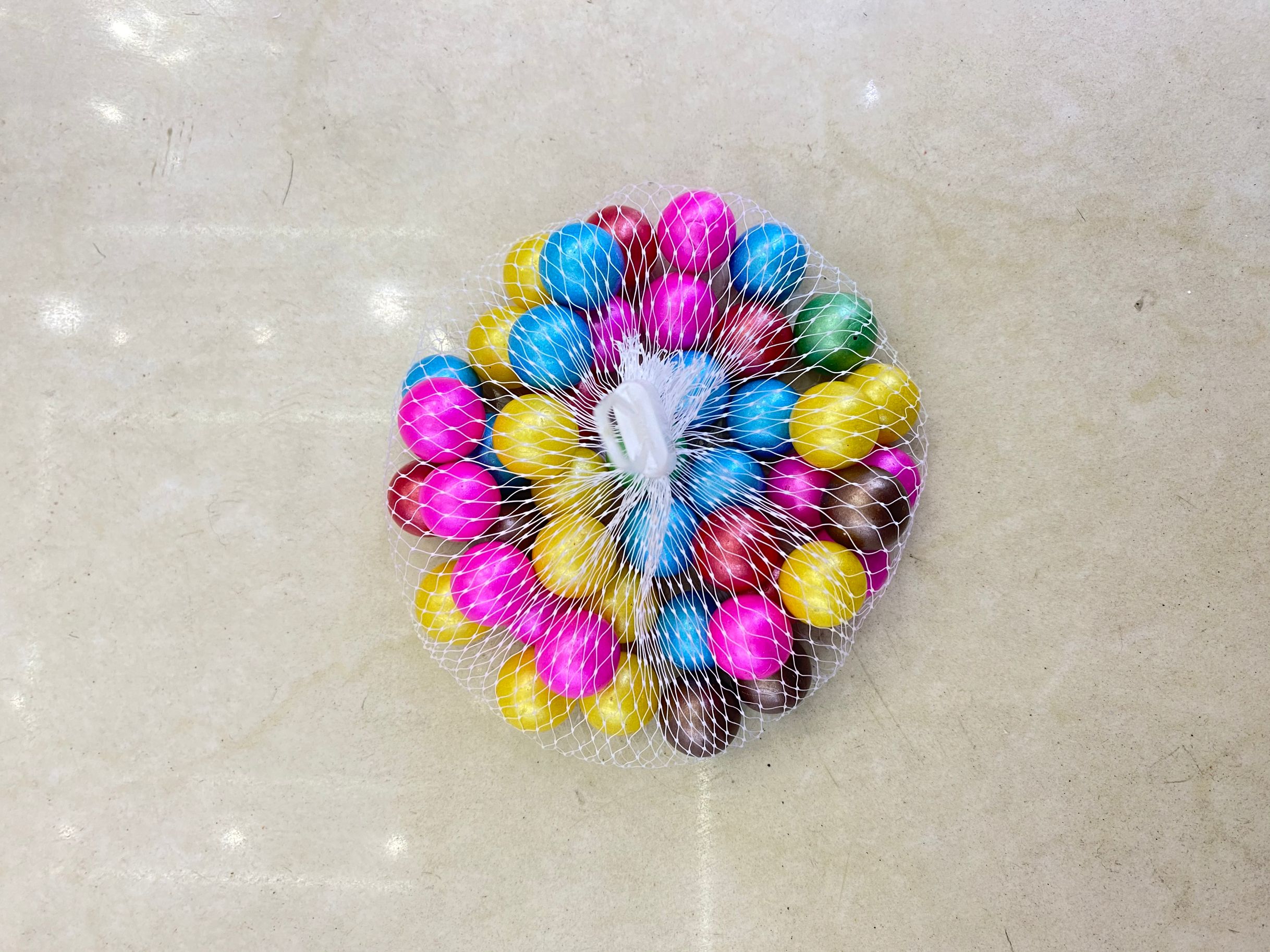16MM dyed balls, glass beads, marbles, glass mesh bag