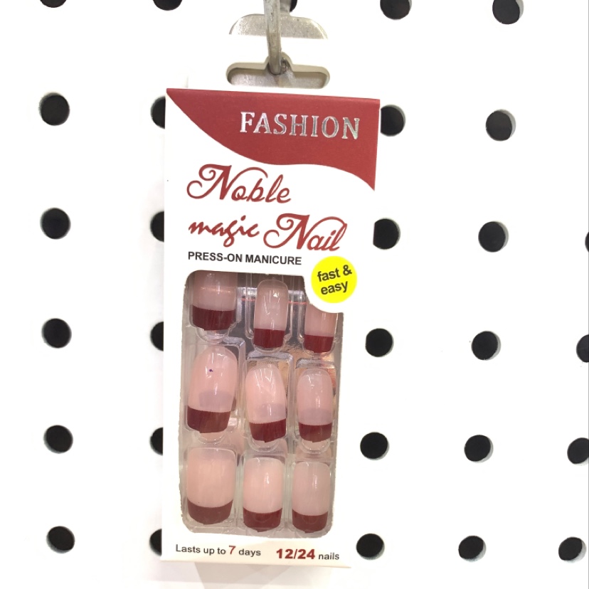 法式酒红边美甲可拆卸穿戴美甲反复女可摘可戴