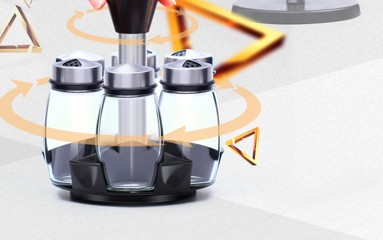 玻璃调料罐立式旋转调料瓶调味罐厨房调味盒套装欧式创意详情图5
