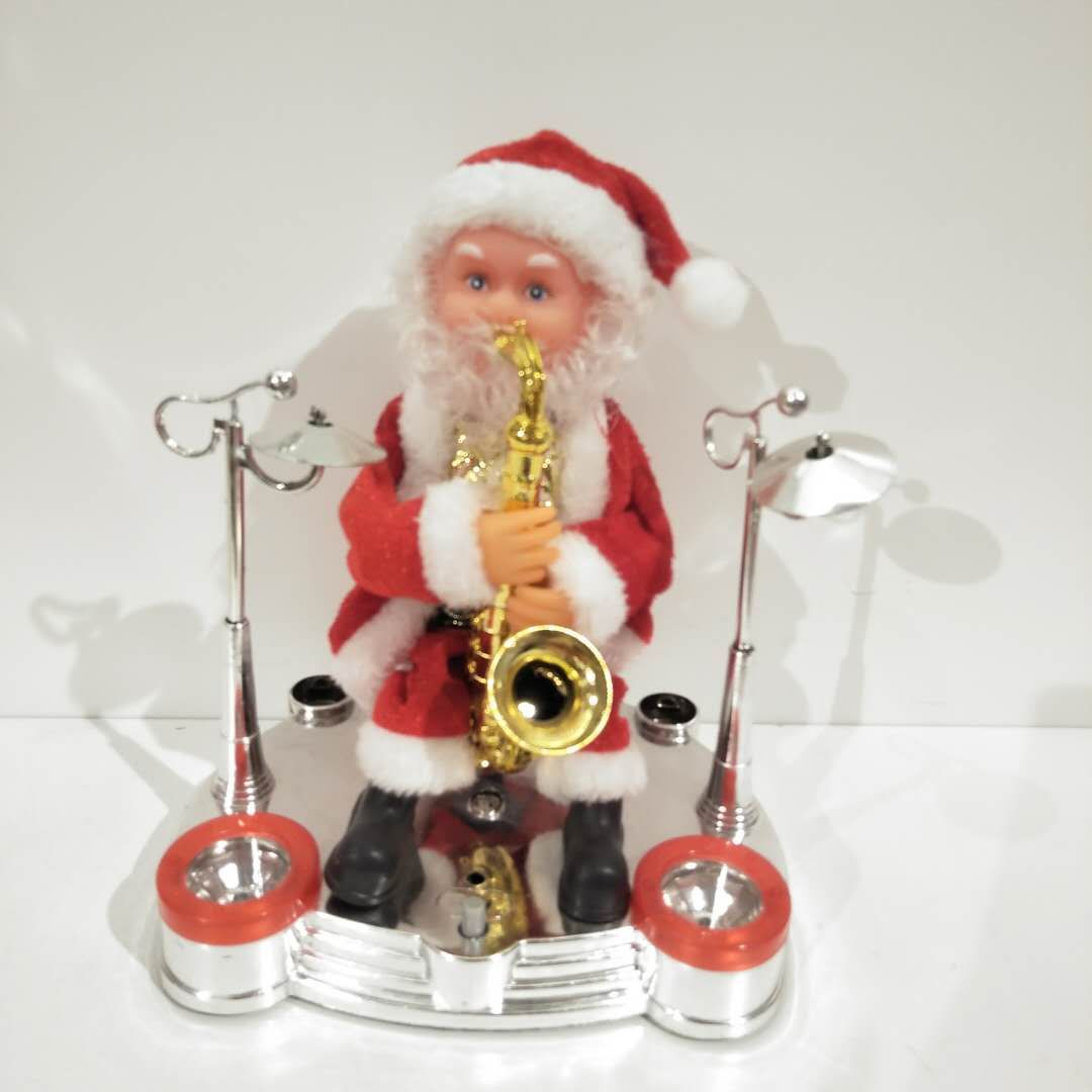 正品圣诞礼品小电动 舞台吹萨克斯老人豪华圣诞礼品滑稽老人：谁敢把我这个小可爱带走！么么哒9123图
