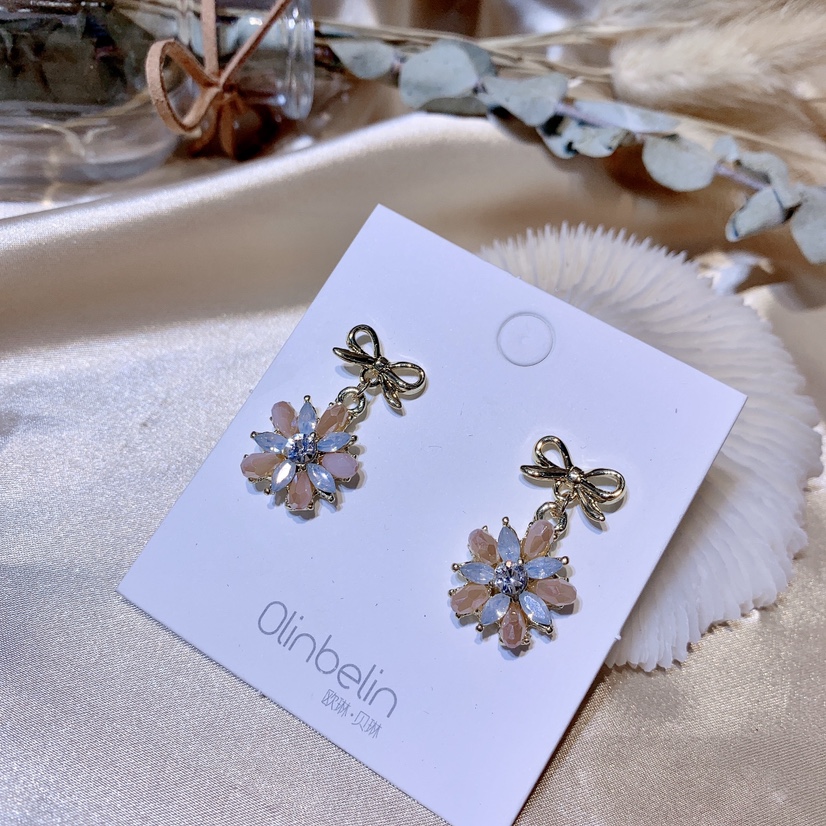 Bow Tie Small Flower Earrings Fashion Trend Casual Olin Bellin-125 Specification drawing