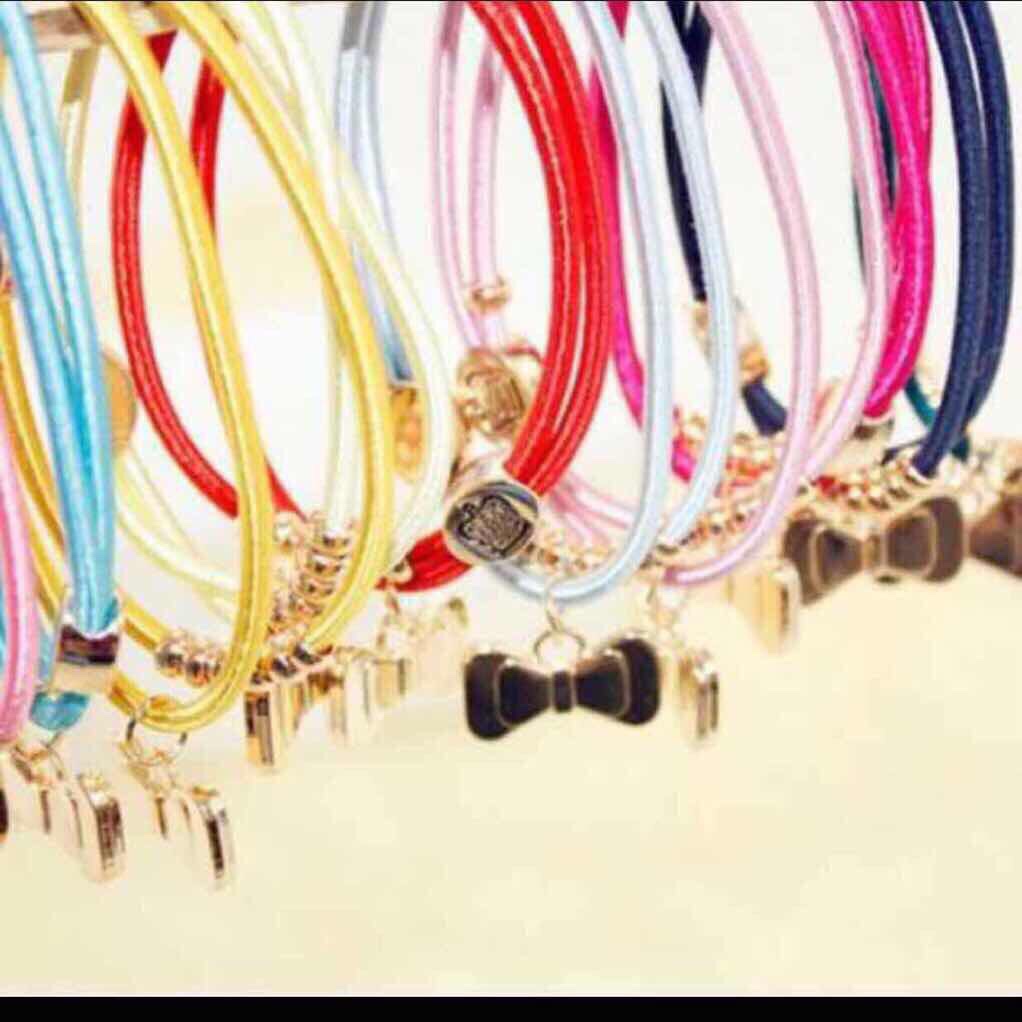 Korean fashion girls versatile alloy small bow tie mixed color high stretch jewelry hair ring thumbnail
