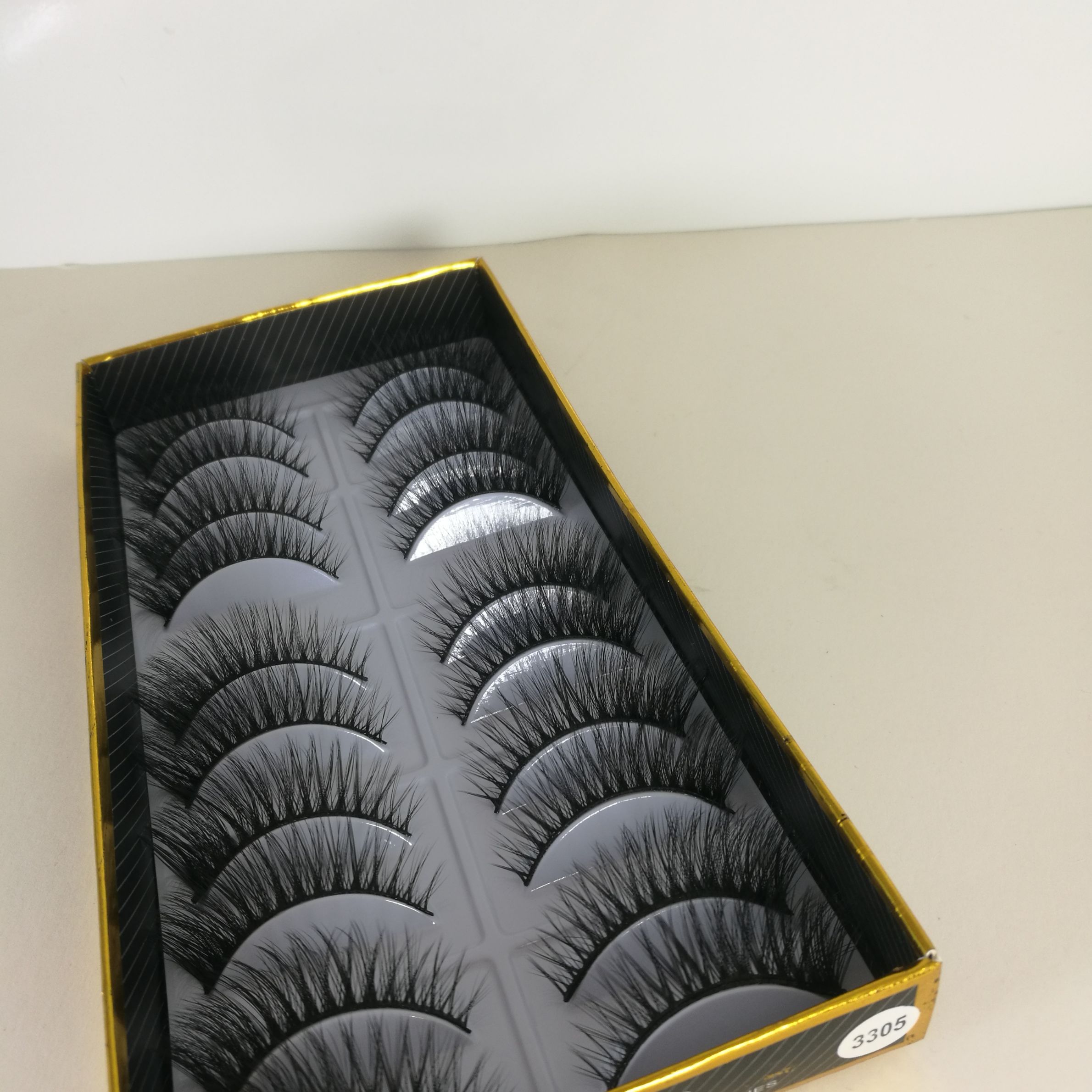 Factory direct sales of 3D Natural Thick and realistic curling false eyelashes 3305# Specification image