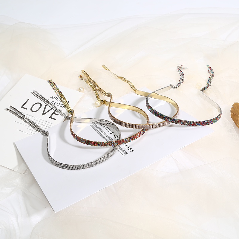 欧美流行发箍满钻流苏网红爆款图