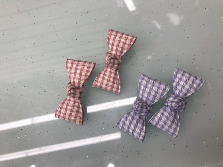 Korean version of fashionable plaid cloth tiara little girl bow hairpin
