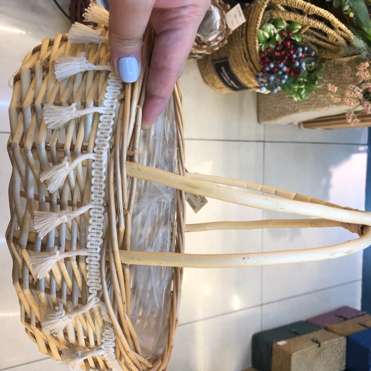 Rattan woven basket